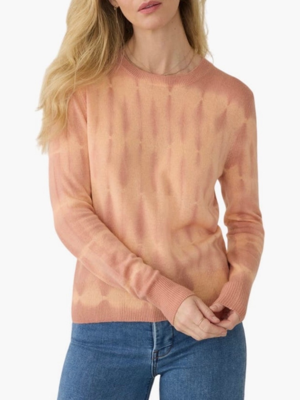 Faherty Cashmere Crewneck Sweater Red Rock Tie Dye SZ M